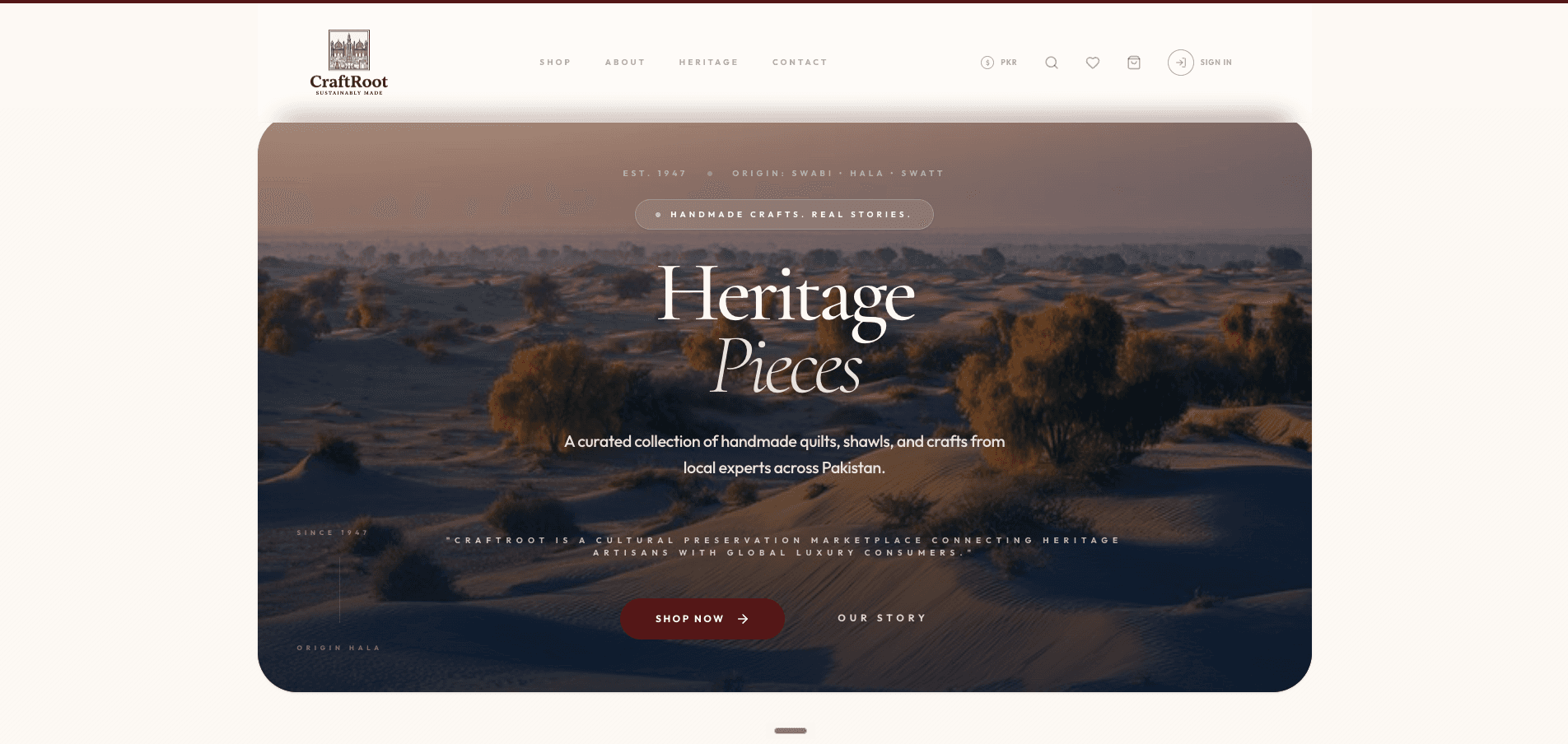 CraftRoot — Heritage E-commerce Store