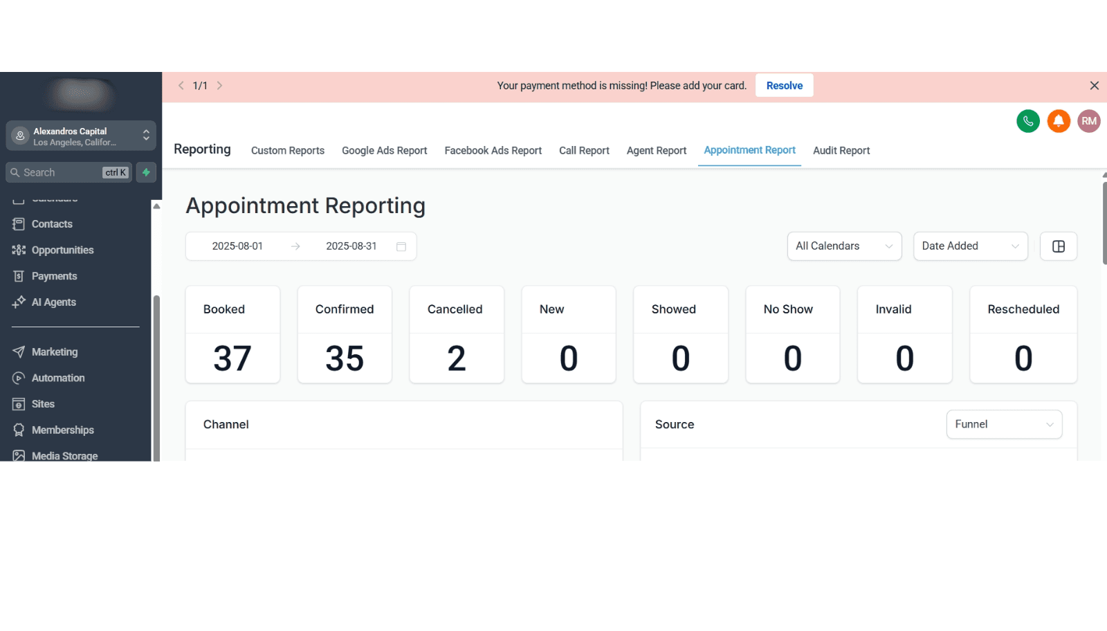 Everglow – Appointment Booking Funnel — results